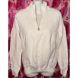 🤍 Kate Lord Cable Knit Quarter Zip Sweater